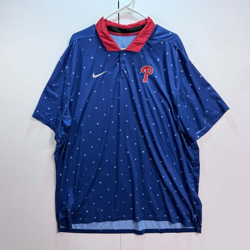Nike Philadelphia Phillies Dri-FIT Home Plate Print Polo Shirt